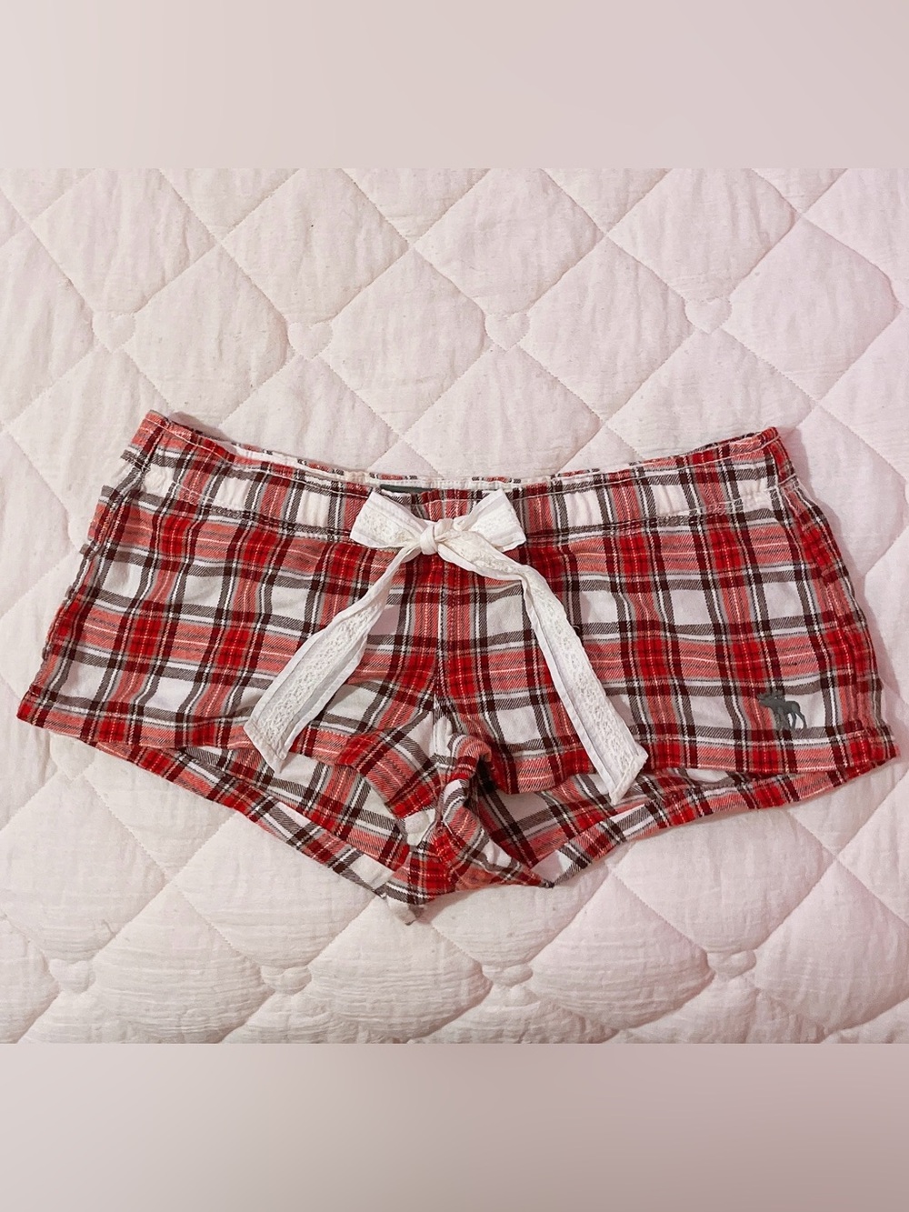 ྀིྀིྀིྀིྀི vintage rare abercrombie & fitch red plaid mini sleep shorts